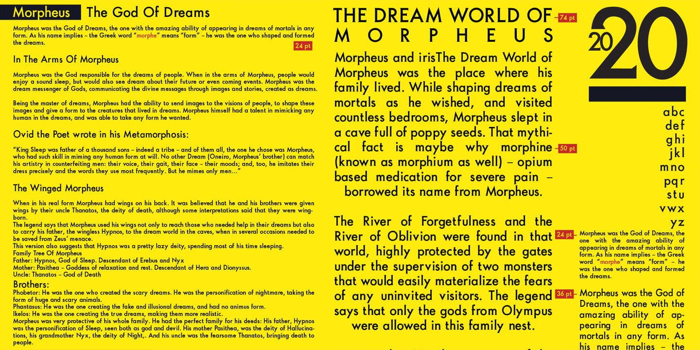 Пример шрифта Morpheus Dream #9